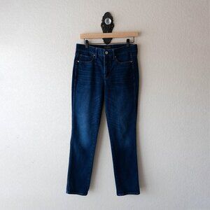 White House Black Market Size 6 Cashmere Denim High Rise Slim Jeans Dark Wash